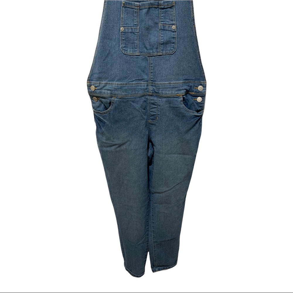 VINTAGE Y2K JORDACHE MEDIUM WASH BLUE DENIM LONG OVERALLS - Picture 10 of 16